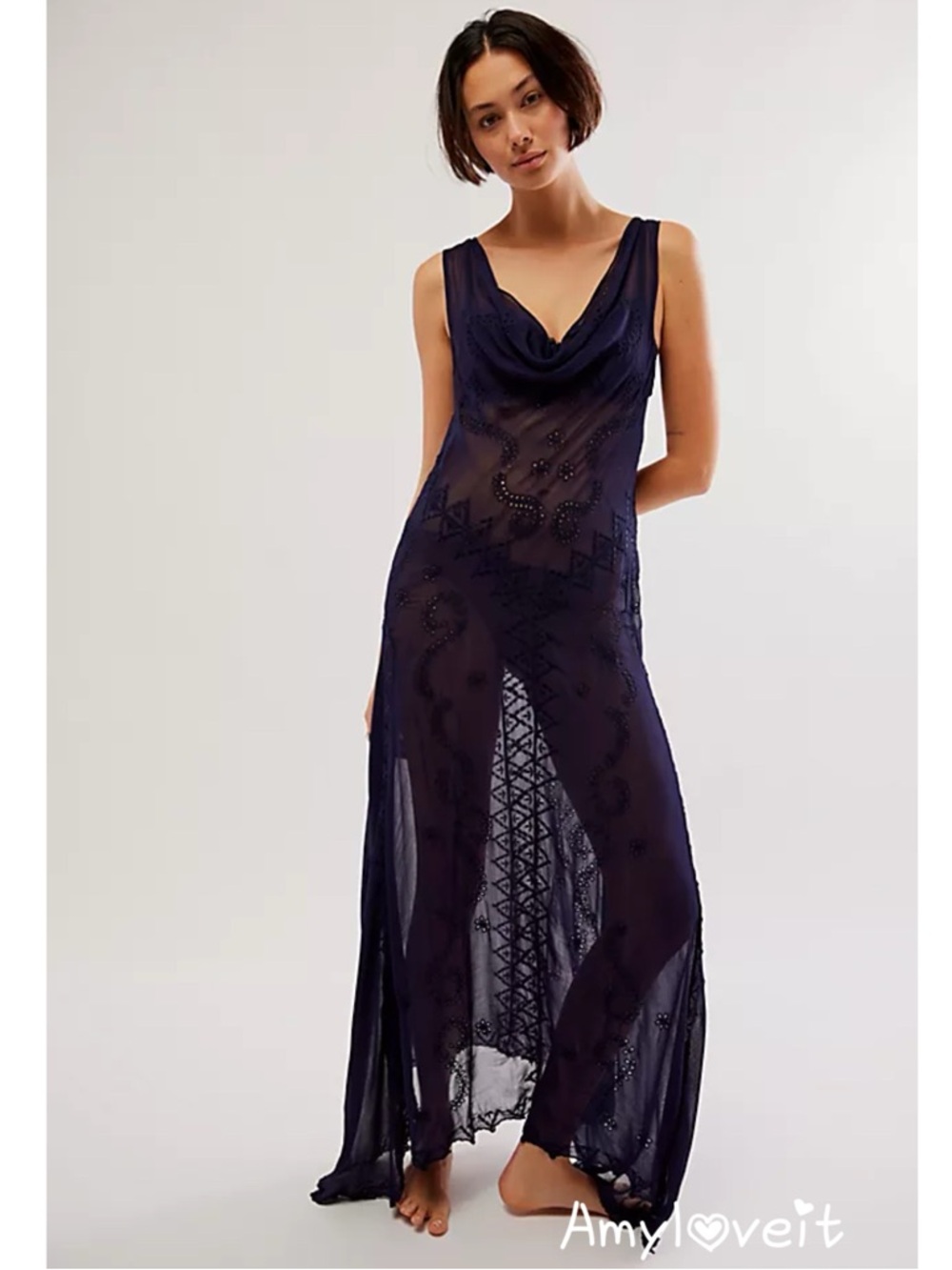Free People Yours Truly Embroidered Slip Dress New #96